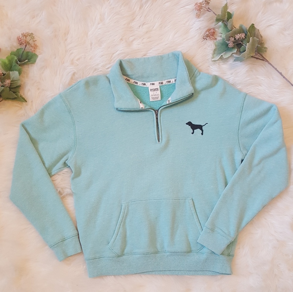 PINK-Quarter zip sweatshirt